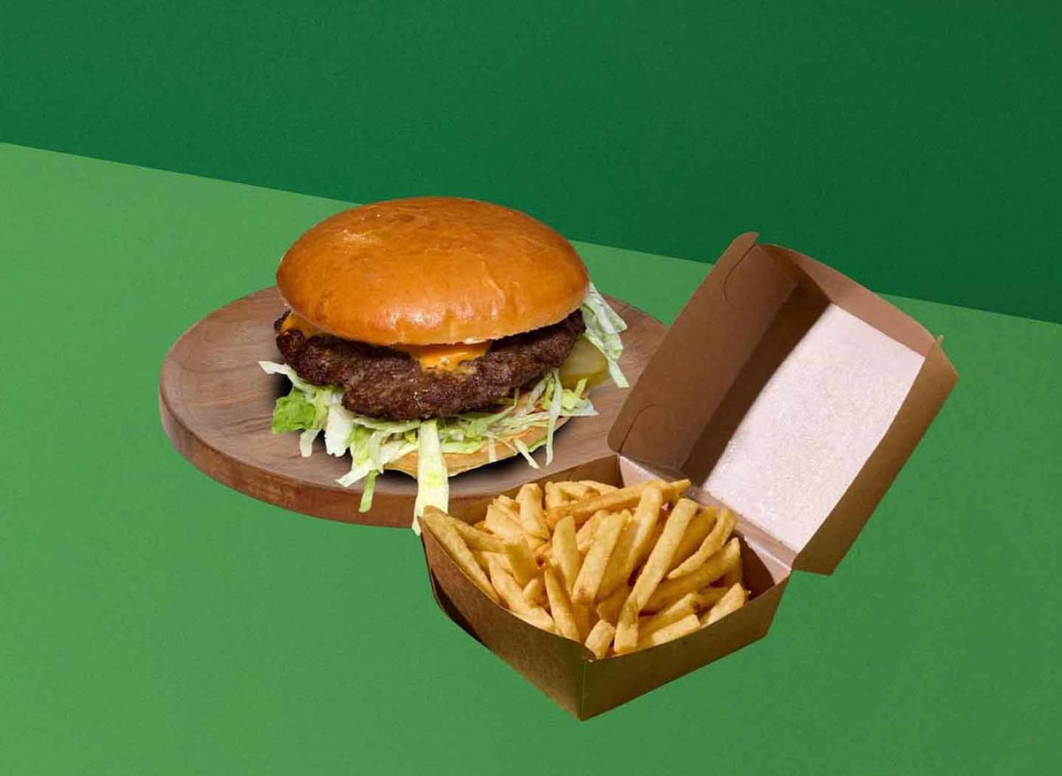 Hamburger Jr and French fries