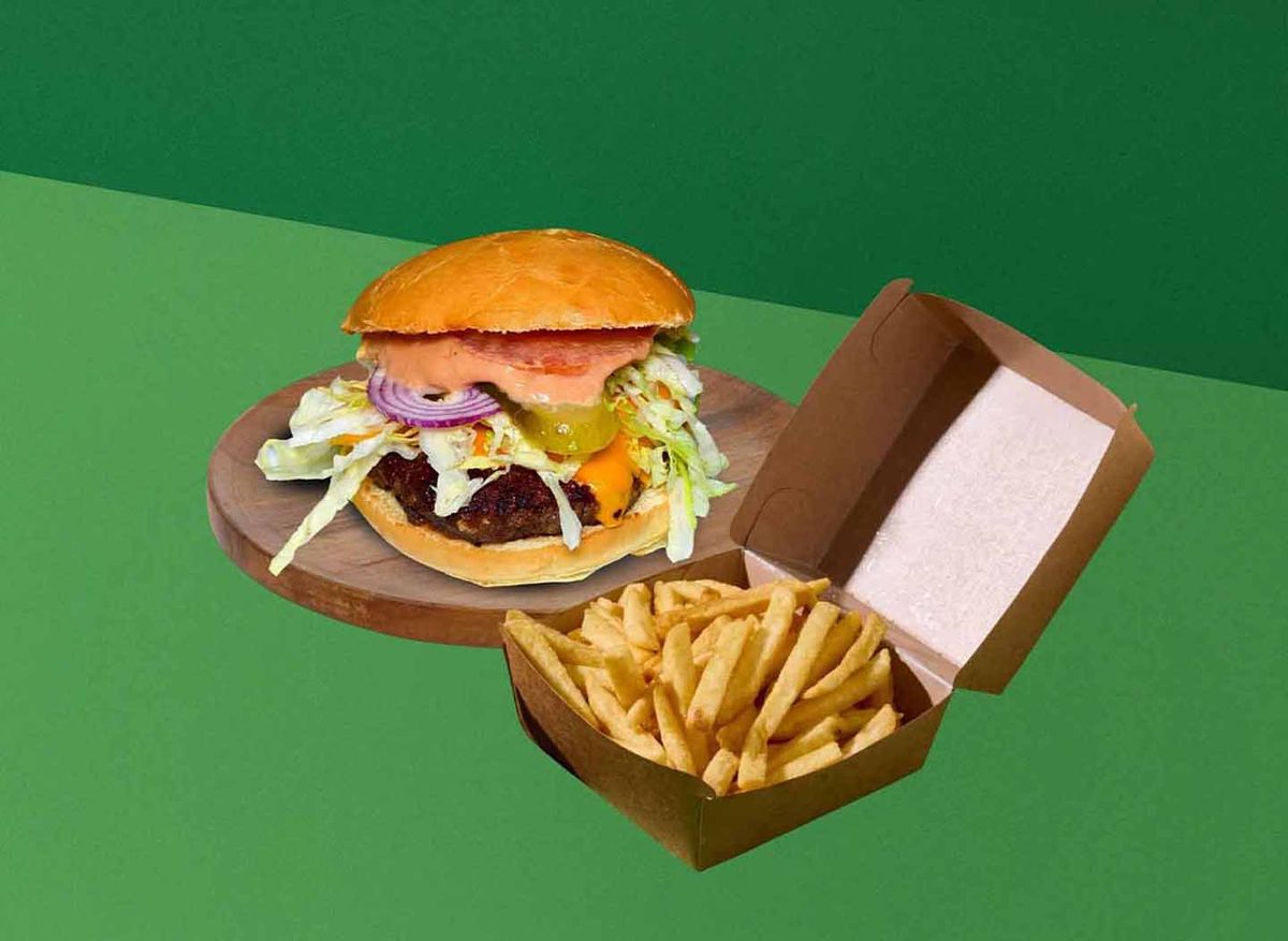 Cheeseburger Jr and French  fries