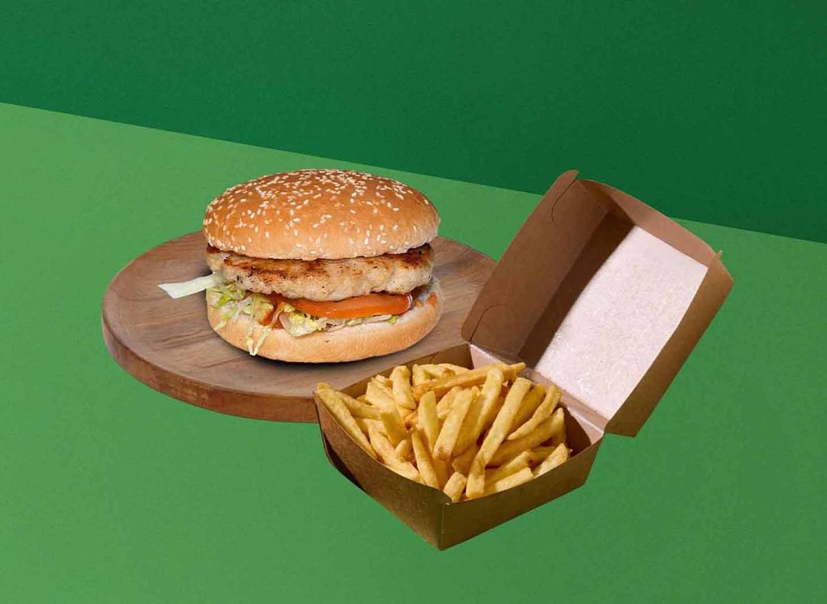 Chicken Burger Jr and French Fries